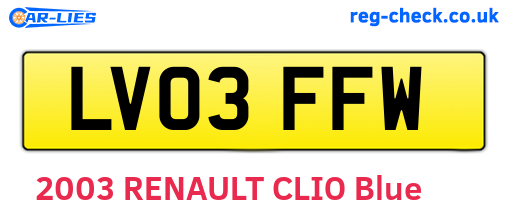 LV03FFW are the vehicle registration plates.