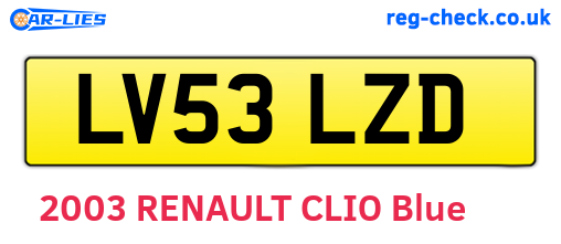 LV53LZD are the vehicle registration plates.