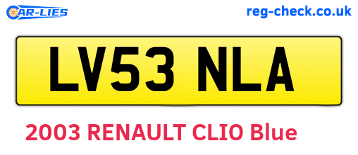 LV53NLA are the vehicle registration plates.