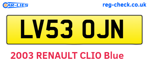 LV53OJN are the vehicle registration plates.