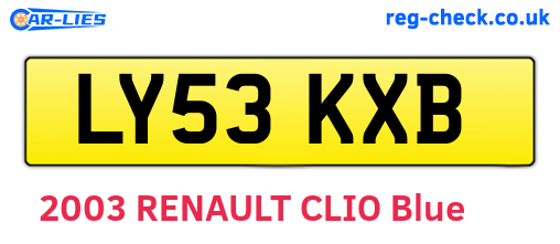 LY53KXB are the vehicle registration plates.