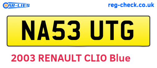 NA53UTG are the vehicle registration plates.