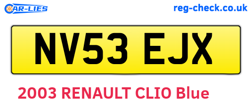 NV53EJX are the vehicle registration plates.