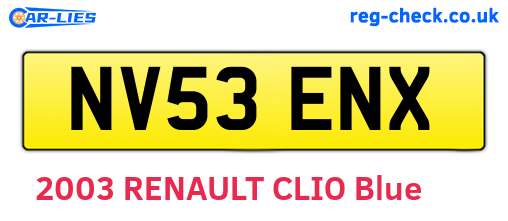 NV53ENX are the vehicle registration plates.