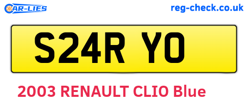 S24RYO are the vehicle registration plates.