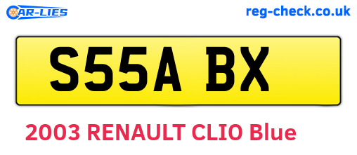 S55ABX are the vehicle registration plates.