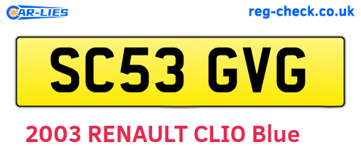 SC53GVG are the vehicle registration plates.