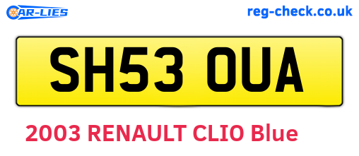 SH53OUA are the vehicle registration plates.