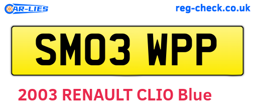SM03WPP are the vehicle registration plates.