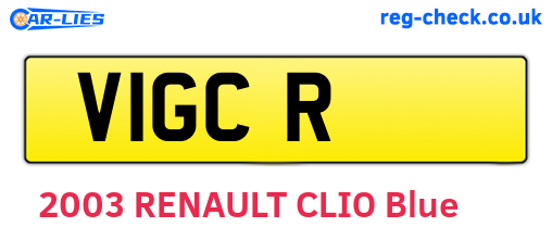 V1GCR are the vehicle registration plates.
