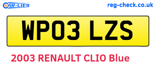 WP03LZS are the vehicle registration plates.