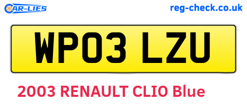 WP03LZU are the vehicle registration plates.