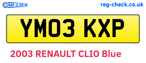 YM03KXP are the vehicle registration plates.