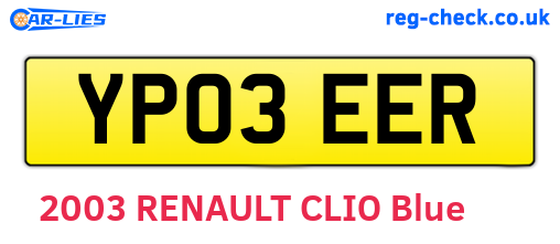 YP03EER are the vehicle registration plates.