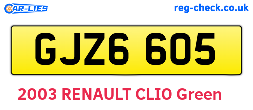 GJZ6605 are the vehicle registration plates.