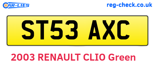 ST53AXC are the vehicle registration plates.
