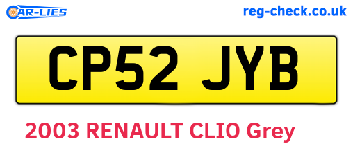 CP52JYB are the vehicle registration plates.