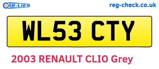 WL53CTY are the vehicle registration plates.