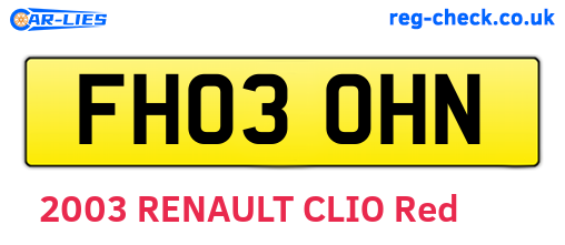 FH03OHN are the vehicle registration plates.