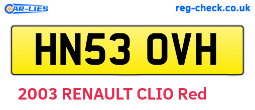 HN53OVH are the vehicle registration plates.