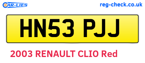 HN53PJJ are the vehicle registration plates.