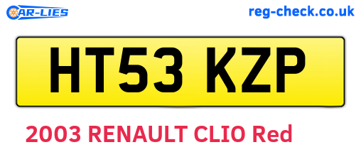 HT53KZP are the vehicle registration plates.