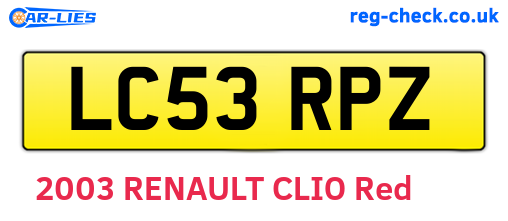 LC53RPZ are the vehicle registration plates.