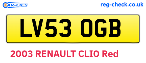 LV53OGB are the vehicle registration plates.