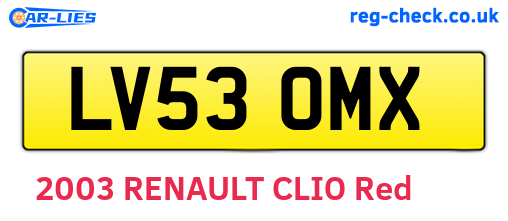 LV53OMX are the vehicle registration plates.