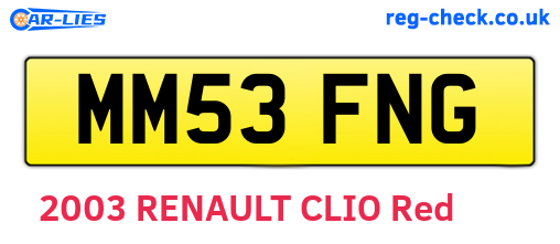 MM53FNG are the vehicle registration plates.