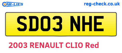 SD03NHE are the vehicle registration plates.