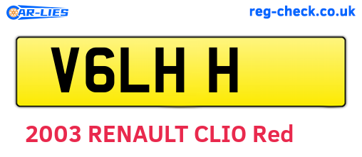 V6LHH are the vehicle registration plates.