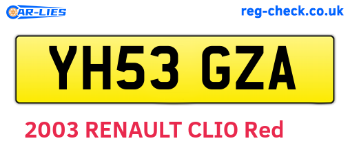 YH53GZA are the vehicle registration plates.