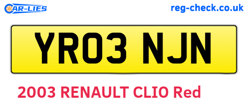 YR03NJN are the vehicle registration plates.