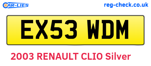 EX53WDM are the vehicle registration plates.