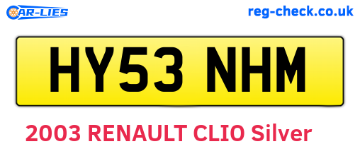 HY53NHM are the vehicle registration plates.