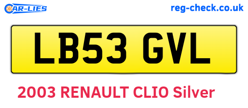 LB53GVL are the vehicle registration plates.