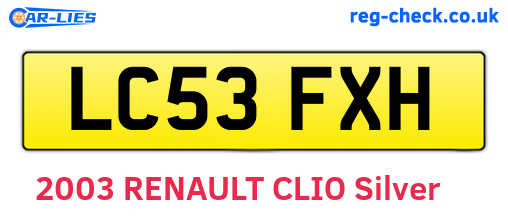 LC53FXH are the vehicle registration plates.