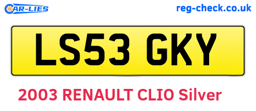 LS53GKY are the vehicle registration plates.