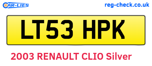 LT53HPK are the vehicle registration plates.