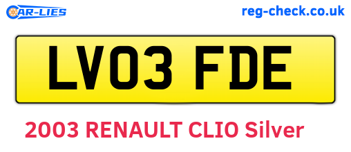 LV03FDE are the vehicle registration plates.