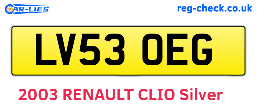 LV53OEG are the vehicle registration plates.