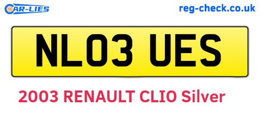 NL03UES are the vehicle registration plates.