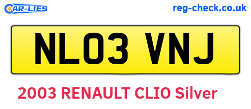 NL03VNJ are the vehicle registration plates.