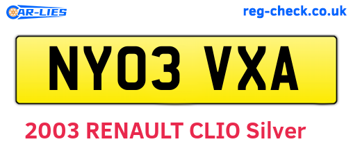 NY03VXA are the vehicle registration plates.
