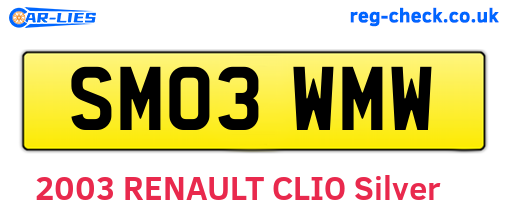 SM03WMW are the vehicle registration plates.