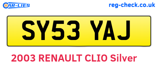 SY53YAJ are the vehicle registration plates.