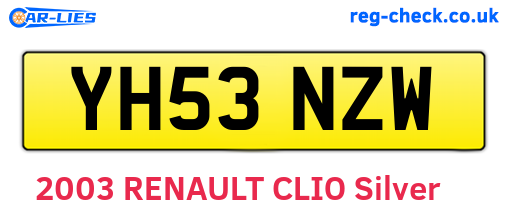 YH53NZW are the vehicle registration plates.