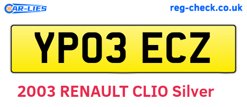 YP03ECZ are the vehicle registration plates.
