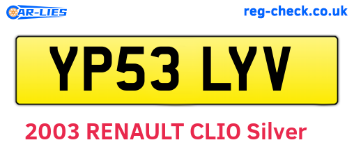 YP53LYV are the vehicle registration plates.